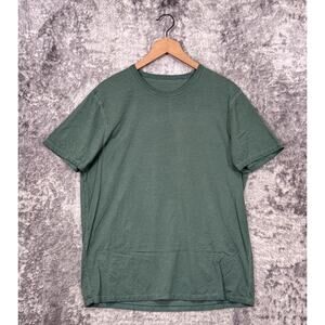 Lululemon Shirt Large Mens Washed Green Crewneck Short Sleeve